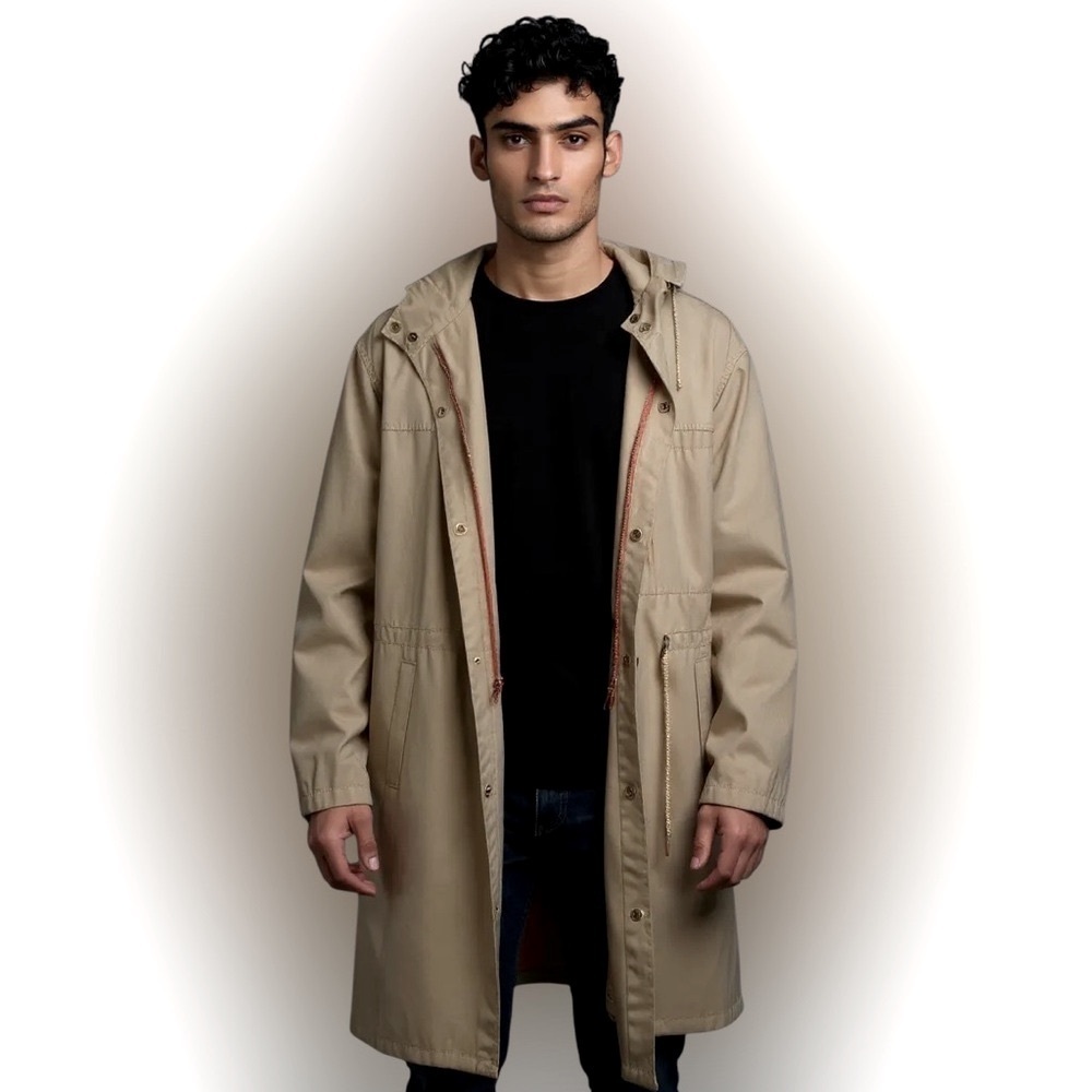 Vintage London Fog Hooded Anorak Coat 42L Snap Zip Closure OUTDOORS UNLIMITED